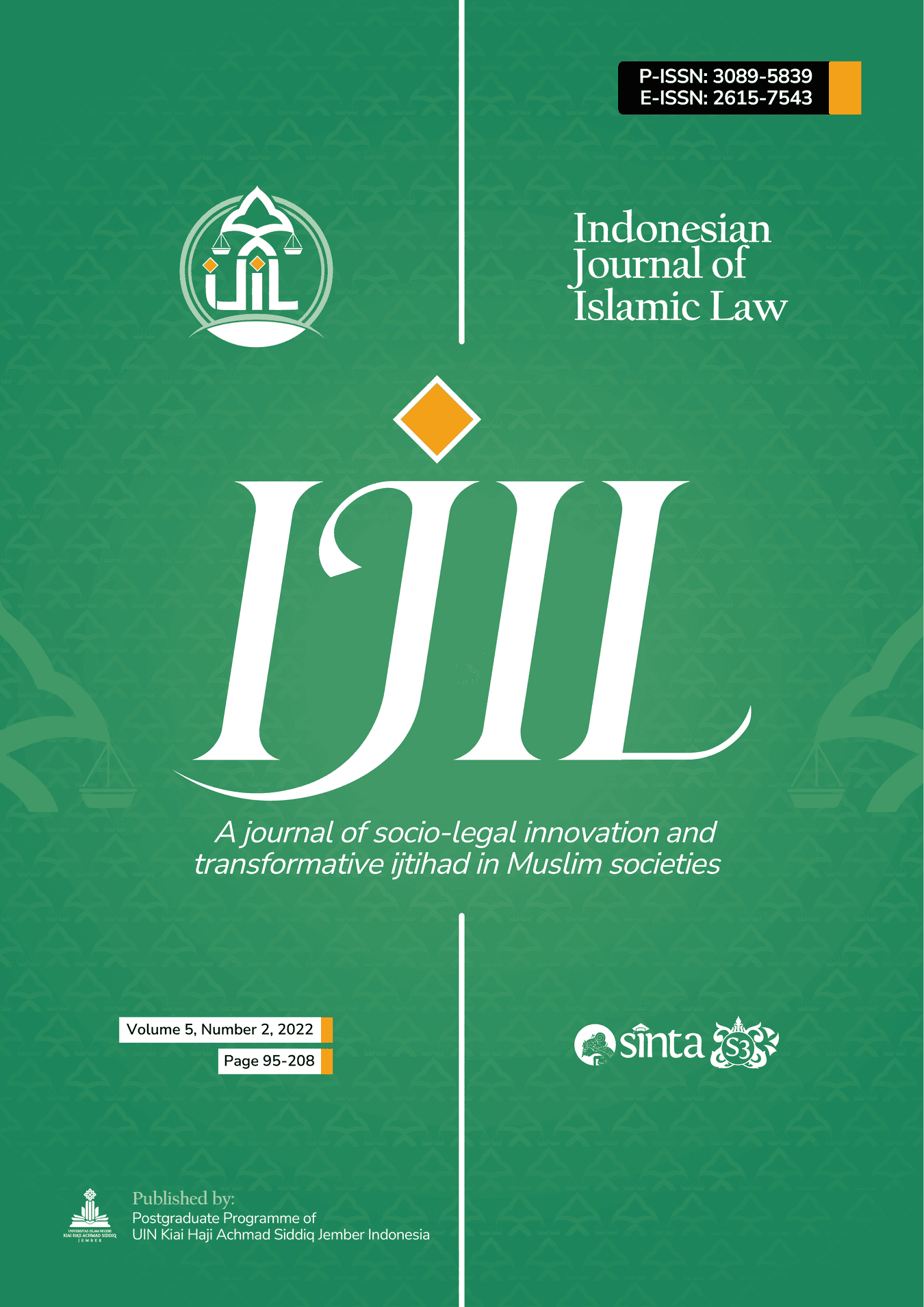 					View Vol. 5 No. 2 (2022): Indonesian Journal of Islamic Law
				