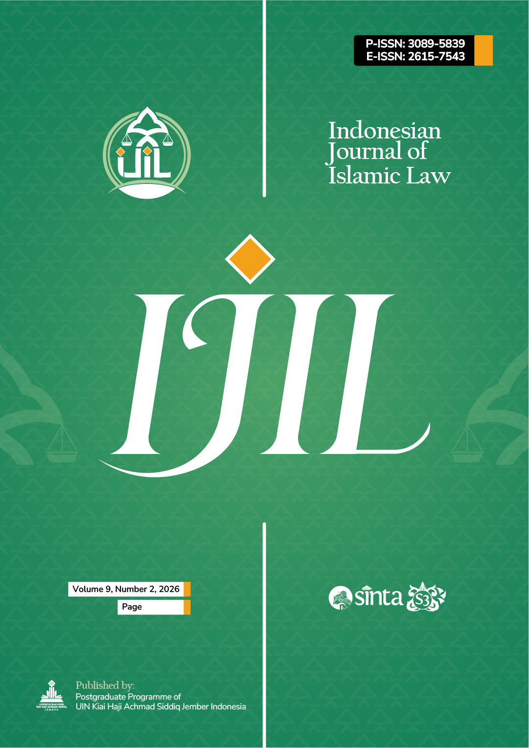					View Vol. 9 No. 2 (2026): Indonesian Journal of Islamic Law
				